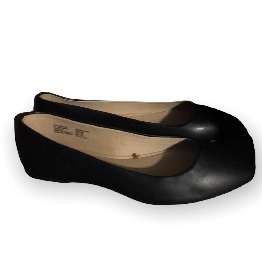 Time And Tru Shoes Women’s Size 6.5W Flats Black Slip On New With Tags